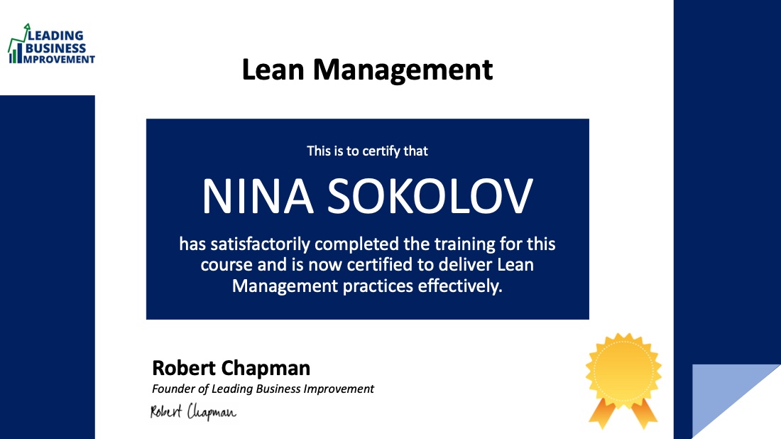 Lean Management certificate